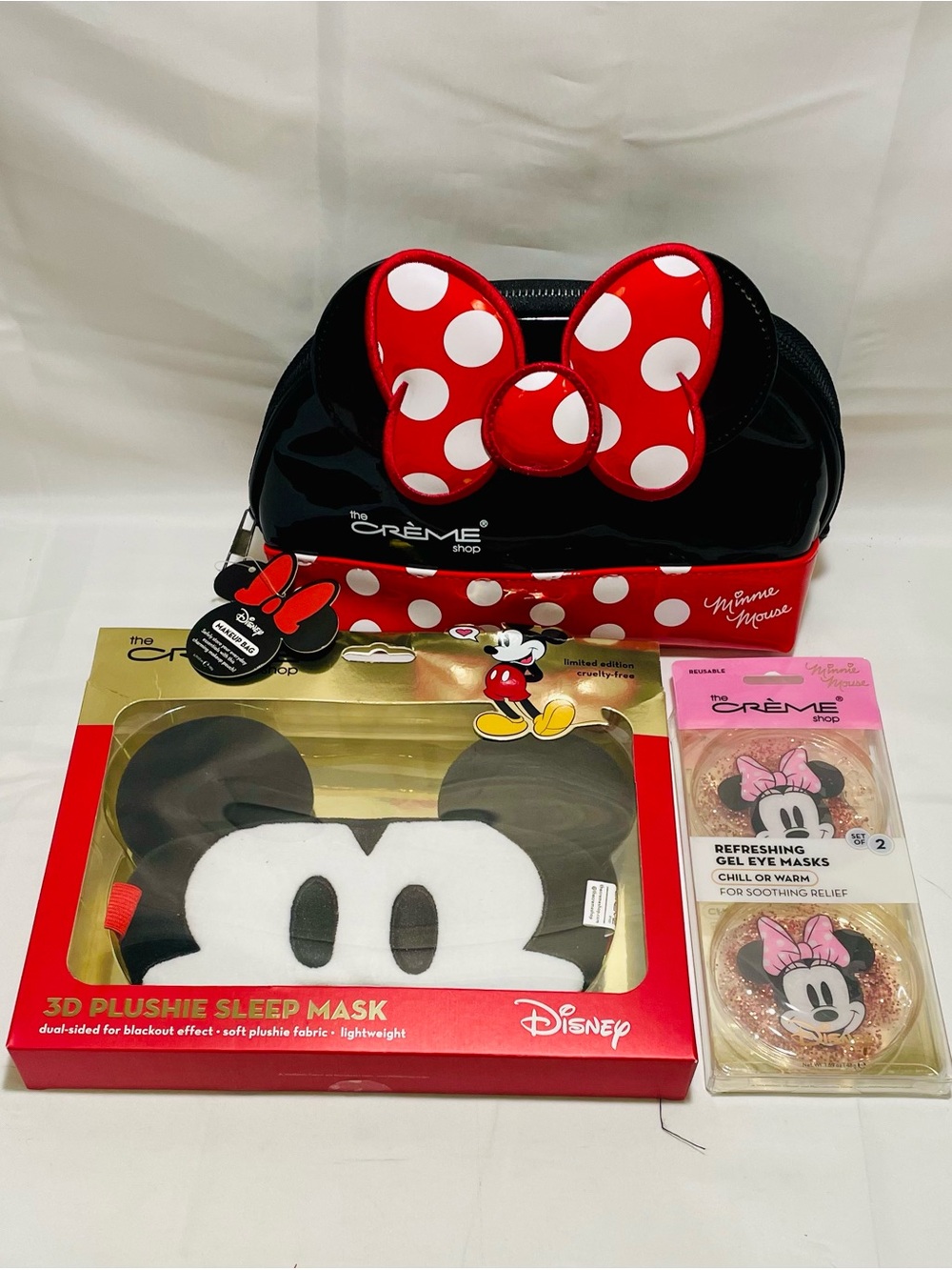 Crème Shop/Disney Collab Bundle: Cosmetic Bag, Sleep Mask & Eye Set, 🎀Limited Ed